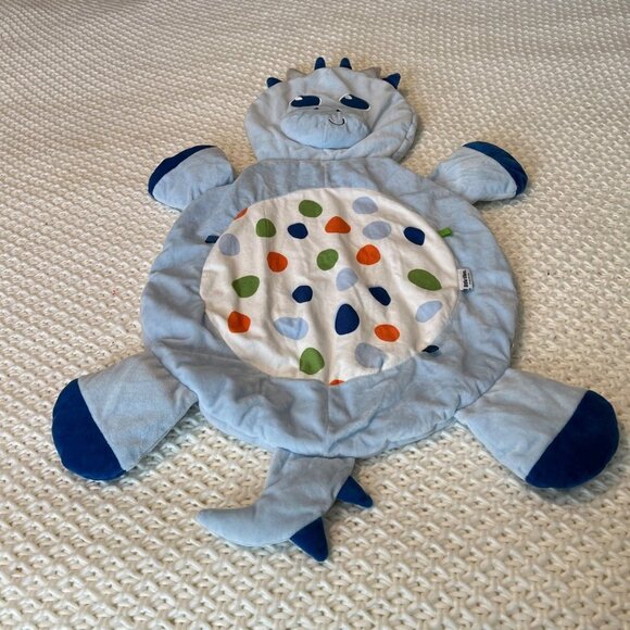 Little Tikes tummy time playmat blue polka dots dinosaur - Picture 1 of 8